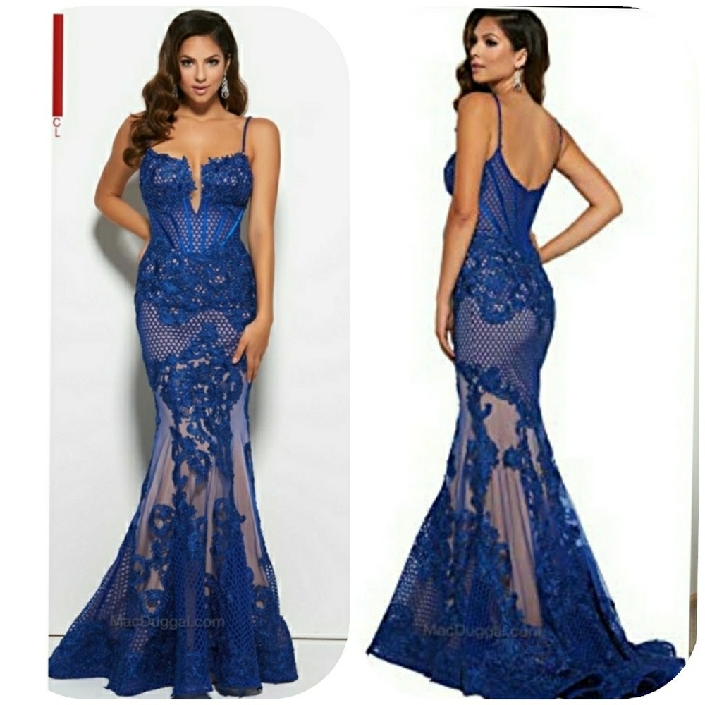 Mac Duggal Lace Fitted Dress 78999R